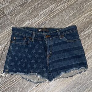 Levi's Blue Star Pattern Jean Shorts